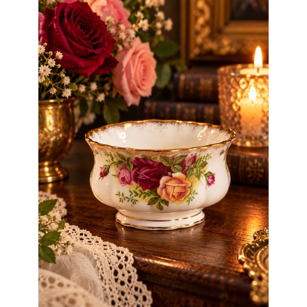 Royal Albert Old Country Roses Mini Open Sugar Bowl Bone China England 3.75”